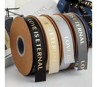 ZXH Ruban Personnalisé,Personnalisé Imprimé Logo Prenom Ruban Satin pour Boîte Cadeau,Emballage Cadeau,Mariage,Anniversaire,Anniversaire De Mariage,Bricolage Bracelet Ruban 100Yards (16mm)