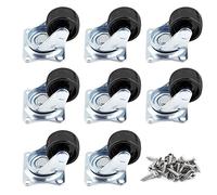ZXHAO Lot de 8 roulettes pivotantes de 2,5 cm de diamètre avec base en caoutchouc avec plaque supérieure rectangulaire et roulement