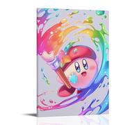 ZXHJDS Kirby Poster imperméable - Décoration murale pour salon, salle de bain, cuisine - Impression moderne - Facile à nettoyer - 50 x 75 cm - Style cadre