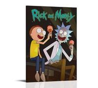 ZXHJDS Rick And Morty Poster mural imperméable pour salon, salle de bain, cuisine, impression moderne, facile à nettoyer, 40 x 60 cm, style cadre