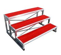 ZXHKZDX 1/2/3/4 Niveaux Estrade Chorale pour École Église Droite Photo Concert Mariage, Antidérapant Métal Debout Escalier pour Chorales, Détachable Plateforme De Scène(Blanket,3 Tiers)
