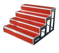 ZXHKZDX 1/2/3/4 Niveaux Estrade Chorale pour École Église Droite Photo Concert Mariage, Antidérapant Métal Debout Escalier pour Chorales, Détachable Plateforme De Scène(Blanket+Barrier,4 Tiers)