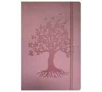 ZXHQ Carnet Spiralé A5 avec Couverture Arbre de Vie en Relief, Reliure Double Spirale, 176 Pages, Papier Épais 120 g/m² - Carnet Ouverture à Plat pour Écriture, Notes et Organisation - Rose