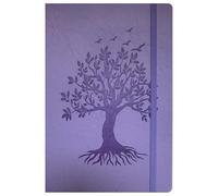ZXHQ Carnet Spiralé A5 avec Couverture Arbre de Vie en Relief, Reliure Double Spirale, 176 Pages, Papier Épais 120 g/m² - Carnet Ouverture à Plat pour Écriture, Notes et Organisation - Violet lavande