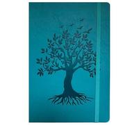 ZXHQ Carnet Spiralé A5 avec Couverture Arbre de Vie en Relief, Reliure Double Spirale, 176 Pages, Papier Épais 120 g/m² - Carnet Ouverture à Plat pour Écriture, Notes et Organisation - Turquoise