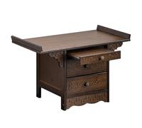 zxhrybh Autel Bouddhiste en Bois avec Éclairage LED, Table d'Offrande Murale avec Design Traditionnel Chinois, pour Guanyin et Ancêtres(Brown,23.6in/60cm)