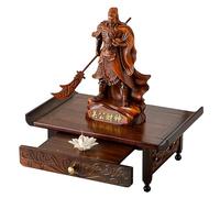 zxhrybh Autel Bouddhiste Mural en Bambou avec Tiroir, Table de Méditation Personnelle pour Offrandes Guanyin Guan Gong(15.7in/40cm)