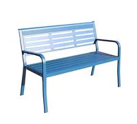 zxhrybh Bancs de Jardin, Banc Exterieur Jardins, avec Dossier Banc Exterieur pour 2 à 3 Personnes, Fer Forgé, pour Parc, Piscine et Cour(Blue)