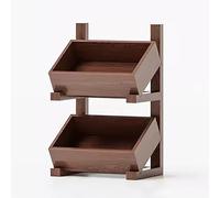 zxhrybh Bibliotheque Etroite, Etagere Livre à 2/3 Niveaux avec Etagère de Rangement, Petites Etagère Livre, Bibliothèque de Rangement Polyvalente, pour Salon, Bureau, Salle de Bain(Walnut,22in/56cm)
