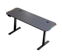 zxhrybh Bureau Gaming Électrique avec Éclairage LED, Table Gaming Réglable Assis-Debout, Table de Jeu pour Le Bureau à Domicile(55.1in/140cm)
