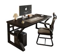 zxhrybh Bureau Moderne Rectangulaire Robuste avec Gestion des Câbles et Étagère, Poste de Travail Simple pour Étudier, Écrire et Jouer(Black,55.1in/140cm)