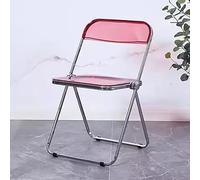 zxhrybh Chaise Pliante, Chaise Pliante en Acrylique Transparent, Chaise Confortable, Salle à Manger, Chambre à Coucher, Salle de Jeux(Red,B)
