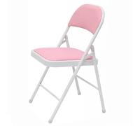 zxhrybh Chaise Pliante pour Petits Espaces, Chaises Pliantes Interieures Rembourrée, Chaise Pliable avec Cadre en Métal, Chaise Confortable(White+Pink)