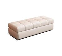 zxhrybh Coffre de Rangement pour Coucher, Pouf Rangement Rectangulaire, Banc D'entrée Rembourré avec Couvercle, Pouf Coffre pour Chaussures, Salon, pour Chambre à Coucher(Beige,59in/150cm)