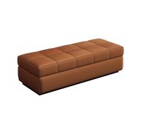 zxhrybh Coffre de Rangement pour Coucher, Pouf Rangement Rectangulaire, Banc D'entrée Rembourré avec Couvercle, Pouf Coffre pour Chaussures, Salon, pour Chambre à Coucher(Brown,59in/150cm)