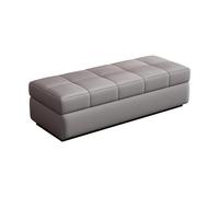 zxhrybh Coffre de Rangement pour Coucher, Pouf Rangement Rectangulaire, Banc D'entrée Rembourré avec Couvercle, Pouf Coffre pour Chaussures, Salon, pour Chambre à Coucher(Light Gray,55.1in/140cm)