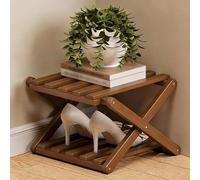 zxhrybh Étagère Chaussures Bambou Pliable, Rangement Chaussure Vertical sans Montage, Rangement pour Entrée, Placard, Salon, Chambre, Salle de Bain(Brown,7.6in/19.5cm)
