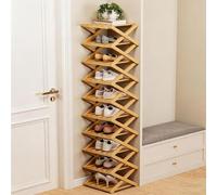 zxhrybh Étagère Chaussures Bambou Pliable, Rangement Chaussure Vertical sans Montage, Rangement pour Entrée, Placard, Salon, Chambre, Salle de Bain(Natural,62.7in/159.5cm)