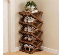 zxhrybh Étagère Chaussures Bambou Pliable, Rangement Chaussure Vertical sans Montage, Rangement pour Entrée, Placard, Salon, Chambre, Salle de Bain(Brown,28.3in/72cm)