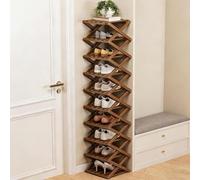 zxhrybh Étagère Chaussures Bambou Pliable, Rangement Chaussure Vertical sans Montage, Rangement pour Entrée, Placard, Salon, Chambre, Salle de Bain(Brown,62.7in/159.5cm)