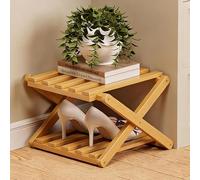 zxhrybh Étagère Chaussures Bambou Pliable, Rangement Chaussure Vertical sans Montage, Rangement pour Entrée, Placard, Salon, Chambre, Salle de Bain(Natural,7.6in/19.5cm)