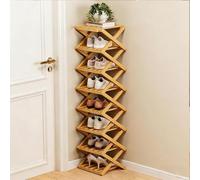 zxhrybh Étagère Chaussures Bambou Pliable, Rangement Chaussure Vertical sans Montage, Rangement pour Entrée, Placard, Salon, Chambre, Salle de Bain(Natural,49in/124.5cm)