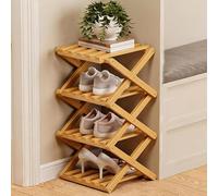 zxhrybh Étagère Chaussures Bambou Pliable, Rangement Chaussure Vertical sans Montage, Rangement pour Entrée, Placard, Salon, Chambre, Salle de Bain(Natural,21.4in/54.5cm)