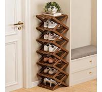 zxhrybh Étagère Chaussures Bambou Pliable, Rangement Chaussure Vertical sans Montage, Rangement pour Entrée, Placard, Salon, Chambre, Salle de Bain(Brown,42.1in/107cm)