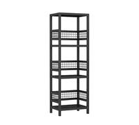 zxhrybh Etagere Livre d'angle, Bibliothèque Haute et Etroite, Bibliotheque de Rangement, Rangement Livre Ouverte, pour Petits Espaces, Salon, Salle de Bain(Black,39.3in/100cm)