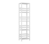 zxhrybh Etagere Livre d'angle, Bibliothèque Haute et Etroite, Bibliotheque de Rangement, Rangement Livre Ouverte, pour Petits Espaces, Salon, Salle de Bain(White,51.1in/130cm)