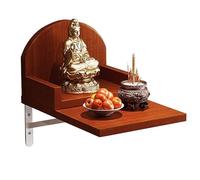 zxhrybh Étagère Murale en Bois Massif pour Autel Bouddhiste, Table D'autel avec Support Métallique, Autel Domestique pour Guanyin et Dieu de la Richesse(Red,Large)