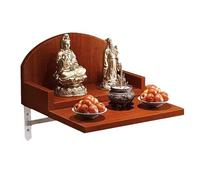 zxhrybh Étagère Murale en Bois Massif pour Autel Bouddhiste, Table D'autel avec Support Métallique, Autel Domestique pour Guanyin et Dieu de la Richesse(Red,X-Large)