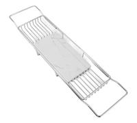 zxhrybh Etagere Salle de Bain Extensible, avec Support en Marbre Naturel, Cadre en Acier Inoxydable Rangement Salle de Bain, pour Livres, Bouteilles de vin et Tablettes(Silver)