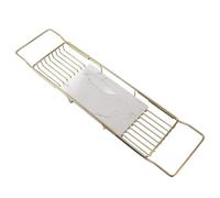 zxhrybh Etagere Salle de Bain Extensible, avec Support en Marbre Naturel, Cadre en Acier Inoxydable Rangement Salle de Bain, pour Livres, Bouteilles de vin et Tablettes(Gold)