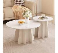 zxhrybh Table Basse pour Salon, Table Basse Gigogne Ronde Ensemble de 2, avec Base en Métal Table D'appoint, pour Salon, Chambre à Coucher, Table Centrale(A,27.5in/70cm)