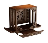 zxhrybh Table D'autel Bouddhiste avec Plateau Coulissant, Étagère Murale en Bambou, Sanctuaire pour Méditation, Prière et Un Espace Spirituel Paisible