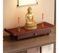 zxhrybh Table D'autel de Bouddha en Bambou, Sanctuaire de Méditation Compact avec Rangement, Petit Autel Bouddhiste Personnel pour la Prière à Domicile(15.7in/40cm)