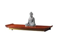 zxhrybh Table D'autel Murale en Bois Massif avec Plaque de Traction, Sanctuaire de Méditation et de Prière à Domicile, Étagère D'autel pour Salon, Chambre, Bureau(Red,Medium)