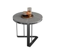 ZXiangguiOU-2025 Table à thé Basse Table d'appoint de canapé Petite Table Ronde Style Moderne Salon Basse en métal for Chambre café(Noir)