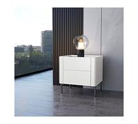 ZXiangguiOU-2025 Table de Nuit Table de Chevet élégante Blanche à 2 tiroirs avec Plateau en Ardoise Motifs marbre, Pieds Hauts métal, Petite Table d'appoint for Chambre Coucher, Salon(L50xD40xH50cm)