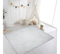 ZXIAOHUI Tapis Chambre 90 x 160 cm Poils Longs, Super Doux, Antidérapant, Grand Tapis de Salon Poil Long Shaggy Lavable à 30 Degrés, pour Chambre, Bureau, Couloir, Bebe, Blanc
