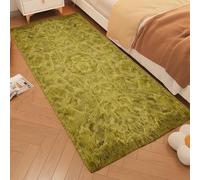 ZXIAOHUI Tapis Chambre Shaggy 100 x 180 cm Dessous Antidérapant, Pelucheux, Super Doux, Moelleux, Ne Perd Pas Ses Poils, Tapis Moelleux Salon, Tapiss Shaggy Doux, pour Le Salon/Chambre, Vert