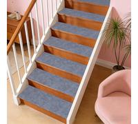 ZXIAOHUI Tapis D'Escalier 21 x 74 cm avec Dos en TPE, Antidérapants, Insonorisantes, Réutilisable Découper, Autocollant, 5 x Tapis D'Escalier pour Intérieur, Moquette Escalier pour Âgées, A