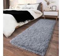 ZXIAOHUI Tapis Moderne à Poils Longs 50 x 75 cm Dessous Antidérapant, Pelucheux, Super Doux, Moelleux, Ne Perd Pas Ses Poils, Tapis à Poils Longs, Tapiss Antidérapant, pour Maison Chambre, Gris