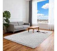 ZXIAOHUI Tapis Moelleux 105 x 310 cm Poils Longs, Super Doux, Antidérapant, Tapis Poil Descente de Lit Chambre Lavable Facile à Entretenir pour Salon, Salon Moderne, Fille, Blanc