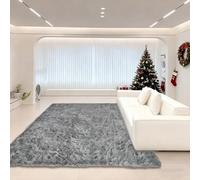 ZXIAOHUI Tapis Salon Shaggy 50 x 75 cm Dessous Antidérapant, Pelucheux, Super Doux, Moelleux, Ne Perd Pas Ses Poils, Tapis Doux et Moelleux, Tapiss Chambre, pour Maison Chambre, Gris