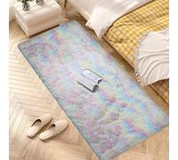 ZXIAOHUI Tapis Shaggy 100 x 190 cm Super Doux, Moelleux, Ne Perd Pas Ses Poils, Dessous Antidérapant, Pelucheux, Tapis à Poils Longs, Tapiss Antidérapant, pour Le Salon/Chambre, Tie Dye-B