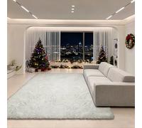 ZXIAOHUI Tapis Shaggy 100 x 250 cm Dessous Antidérapant, Pelucheux, Super Doux, Moelleux, Ne Perd Pas Ses Poils, Tapis à Poils Longs, Tapiss Antidérapant, pour Maison Chambre, Blanc