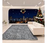 ZXIAOHUI Tapis Shaggy 50 x 75 cm Dessous Antidérapant, Pelucheux, Super Doux, Moelleux, Ne Perd Pas Ses Poils, Tapis à Poils Longs, Tapiss Antidérapant, pour Maison Chambre, Gris