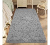 ZXIAOHUI Tapis Shaggy 50 x 75 cm Super Doux, Moelleux, Ne Perd Pas Ses Poils, Dessous Antidérapant, Pelucheux, Grand Tapis Moderne à Poils Longs, Tapiss de Salon, pour Le Salon/Chambre, Gris